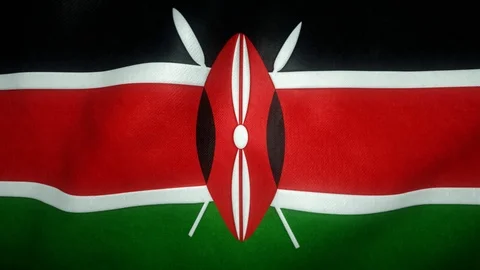 Flag of kenya waving in the wind Stock-Footage 125829382