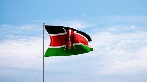 Flag Kenya waving in the wind. Stock Footage 276604737