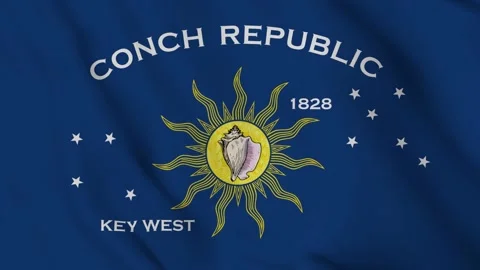 Flag of Key West (Conch Republic) – 4K Seamless Loop of the Floridian Banner Stock Footage 310136585