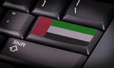Flag on keyboard Stock Illustration