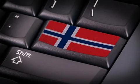 Flag on keyboard Stock Photos