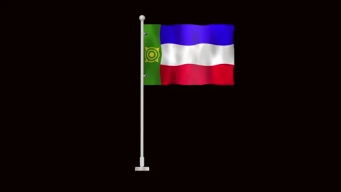 Flag of Khakassia waving Stock Footage 320892212