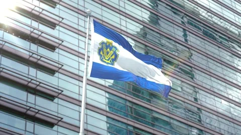 Flag of Kherson Oblast Stock Footage 343557304