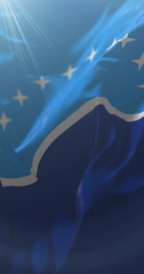 Flag of Khovd Province, Mongolia. Loop. 4K Vertical Stock Footage 318709004