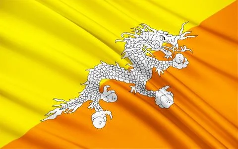 Flag of the Kingdom of Bhutan Stock Illustration