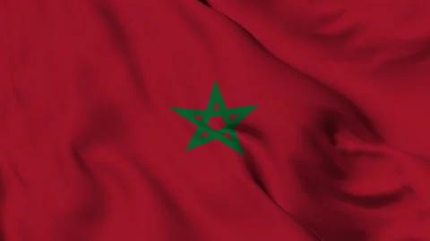Flag of the Kingdom of Morocco gently waving in the wind Stock Footage 140212754