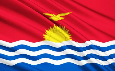 Flag of Kiribati, Micronesia Stock Illustration