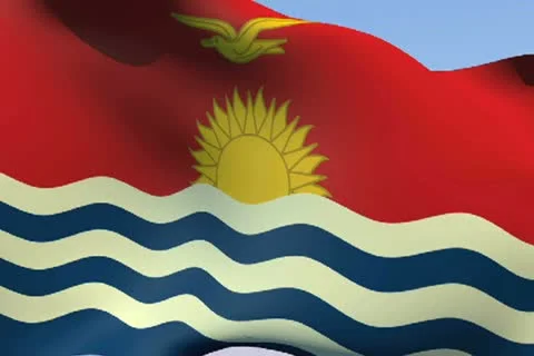 Flag of Kiribati NTSC Stock Footage 14450366