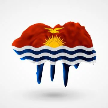 Flag of Kiribati painted colors Stock Illustration