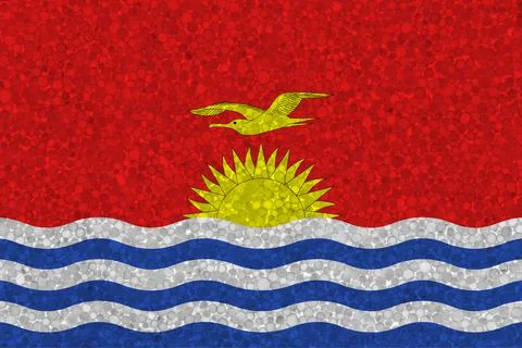Flag of Kiribati on styrofoam texture Stock Illustration