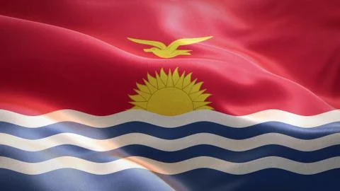 Flag of Kiribati waving in the wind. 3D Waving flag design. Stock Illustration