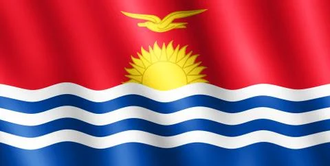 Flag of Kiribati waving in the wind Stock Illustration