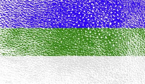 Flag of Komi with old texture. Vector 스톡 일러스트