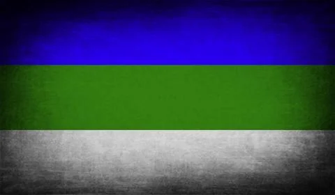 Flag of Komi with old texture. Vector 스톡 일러스트