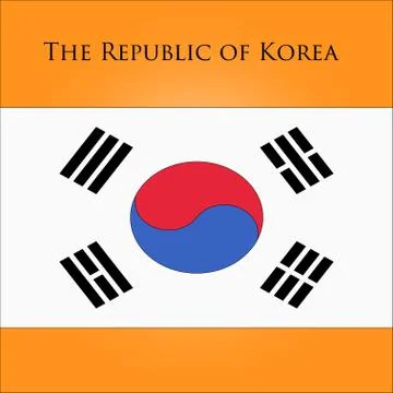 Flag of Korea on a yellow Stock Illustration