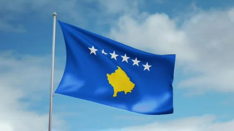 Flag of Kosovo 스톡 동영상 435402