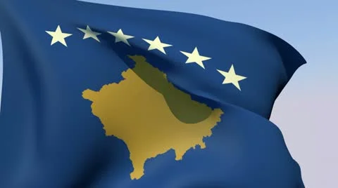 Flag of Kosovo HD Stock Footage 14456124