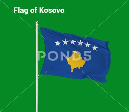 Flag Of Kosovo, Kosovo flag, National flag of Kosovo. pole flag of ...