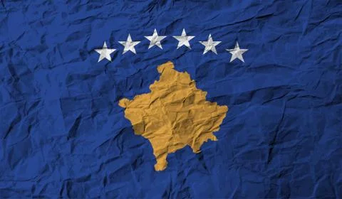 Flag of Kosovo with old texture. Vector イラスト素材