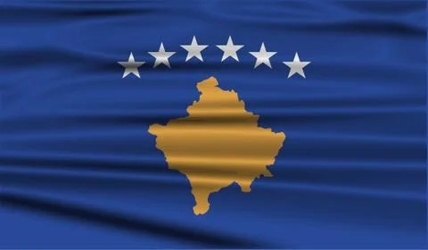 Flag of Kosovo with old texture. Vector Illustrazione stock