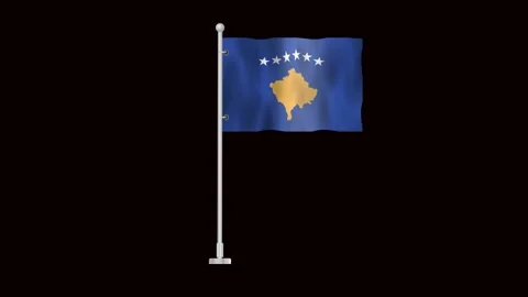 Flag of Kosovo waving Stock Footage 320892232
