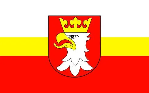 Flag of Krakow County. Stock Illustration