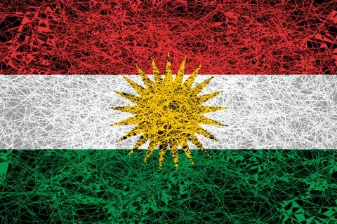 Flag of Kurdistan. Stock Illustration