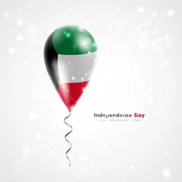 Flag of Kuwait on balloon Stock Illustration