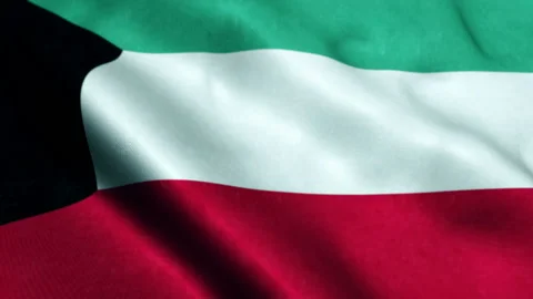 Flag of Kuwait Beautiful 3d animation of Kuwait in loop mode Stock Footage 226814011