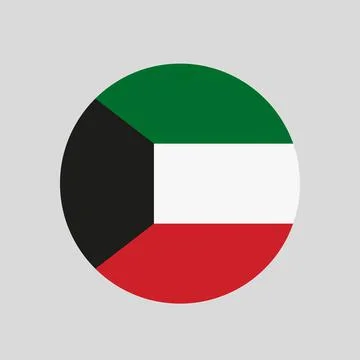 The flag of Kuwait in a circle. Stock Illustration