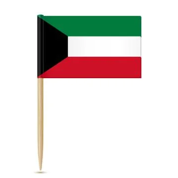 Flag of Kuwait. Flag toothpick on white background Stock Illustration
