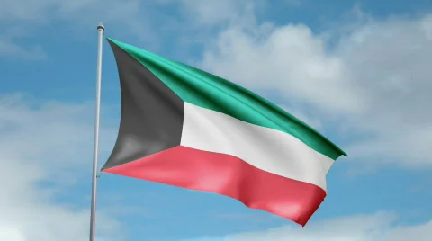 Flag of Kuwait Video stock 443233