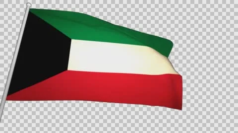 Flag Kuwait Stock Footage 61438083