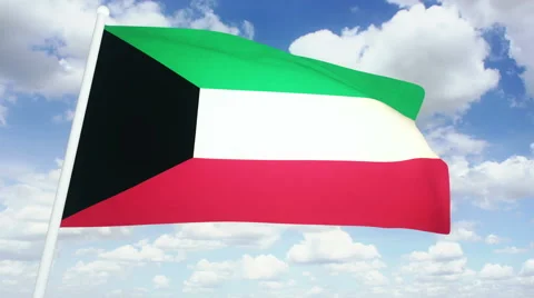 Flag Kuwait Stock Footage 61438256