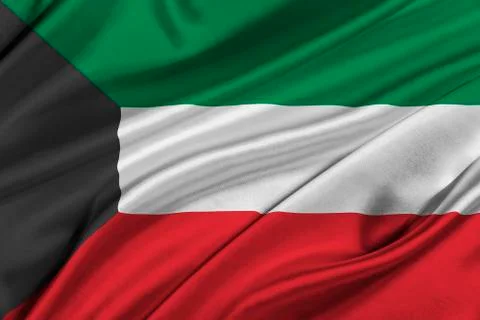 Flag of Kuwait. Illustrazione stock