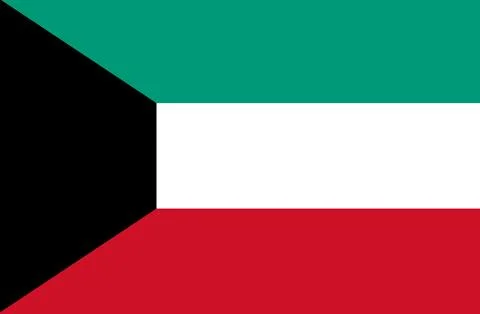 Flag of Kuwait. Kuwait state symbol. flag on fabric surface. Asian country Stock Illustration