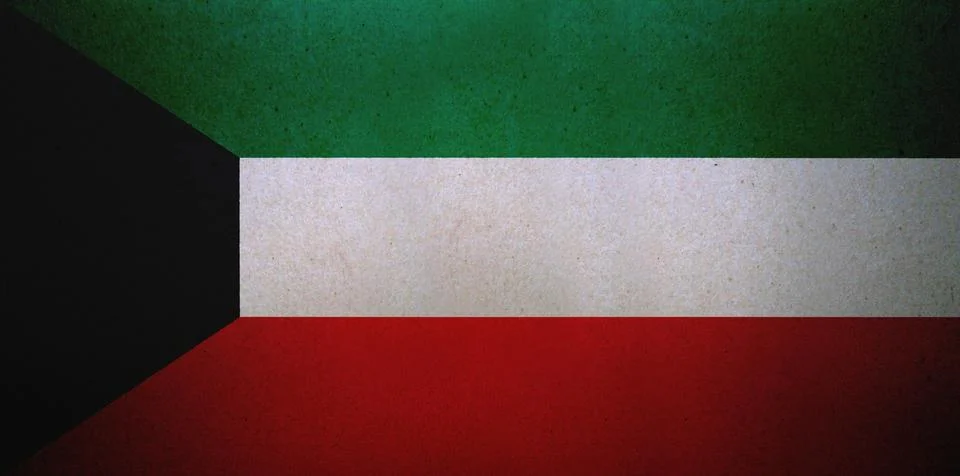 Flag of Kuwait on a paper Illustrazione stock