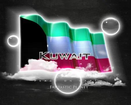 Flag Kuwait quality designer flag Stock Illustration