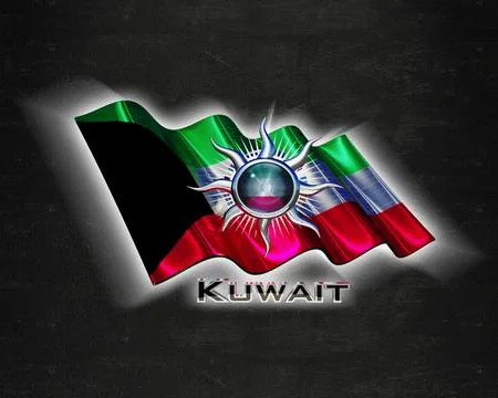 Flag Kuwait quality designer flag イラスト素材