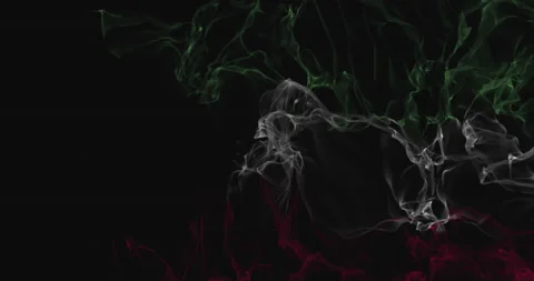 Flag Kuwait  turns into smoke. State weakening concept, alpha channel. Stock Footage 172479635