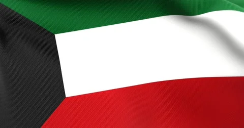 Flag of Kuwait Waving 3D Animation Close up, 4K UHD 60 FPS Video stock 165520280