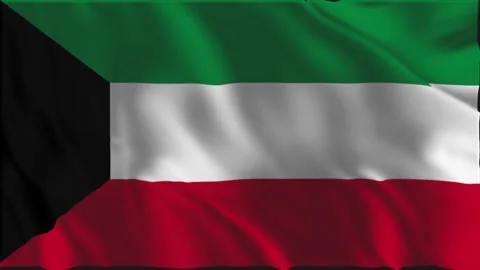 Flag of Kuwait waving slowly Stock-Footage 337959577
