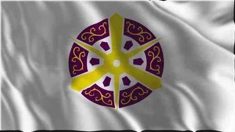 Flag of Kyoto waving slowly Stock Footage 342043583