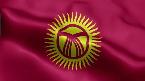 Flag of Kyrgyzstan fluttering in the wind. Video stock 222797371