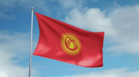 Flag of Kyrgyzstan Video stock 435390