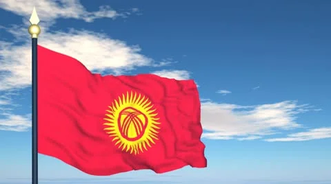 Flag Of Kyrgyzstan Stock Footage 10732395