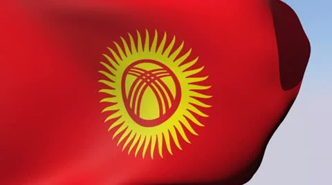 Flag of Kyrgyzstan HD Stock-Footage 14471012
