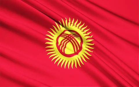 Flag of Kyrgyzstan Stock Illustration