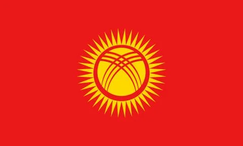 Flag of Kyrgyzstan Stock Illustration