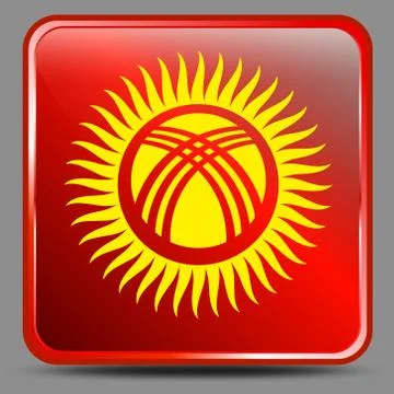 Flag of Kyrgyzstan in the rectangle frame Stock Illustration